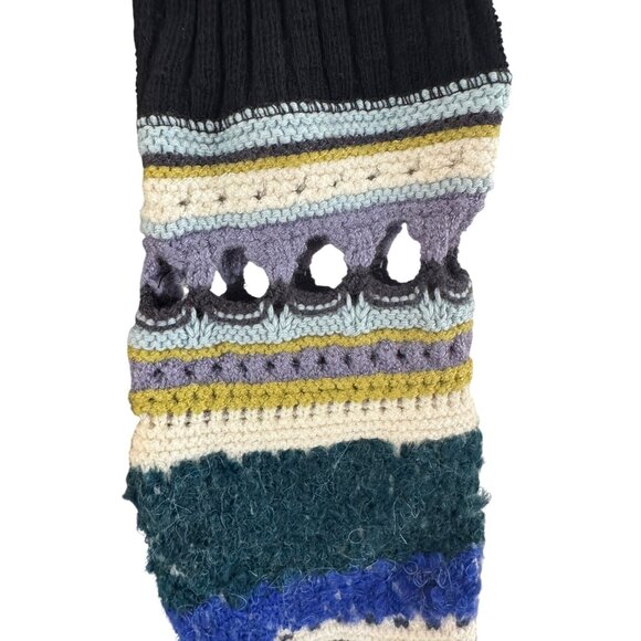 NEW FREE PEOPLE BLACK RIBBED TURTLENECK WITH FAIR ISLE SLEEVE DETAIL SIZE SMALL - Picture 6 of 6